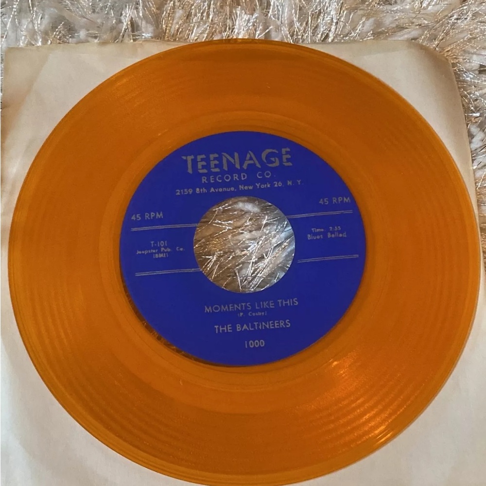 The Baltineers Moments Like This / New Love 45 Rpm Orange Vinyl Teenage Record